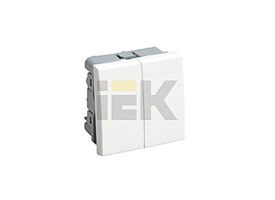 Выключатель двухклавишный на 2 модуля. ВК1-22-00-П | CKK-40D-VD2-K01 | IEK