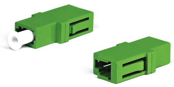 Адаптер проходной оптический FA-P00Z-LC/LC-N/WH-GN LC/APC-LC/APC, SM, simplex, корпус пластиковый, зеленый, белые колпачки | 242813 | Hyperline