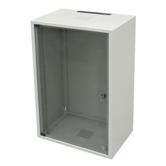 Шкаф настенный WZ-3504-01-M1-011 (19"),серия SJ2,6U,337x600х400,со стальной дверью,сер. (RAL 7035) (SJ-206) собр. | 23444 | Zpas