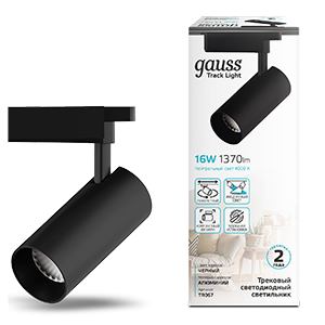 Светильник светодиодный трековый цилиндр 16W 1390lm 4000K 180-240V IP20 65*210мм черный угол 24? | TR067 | Gauss