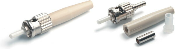 Разъем клеевой ST-MM-3 ST, MM(для многомодового кабеля), 3 мм, корпус металл, (белый) | 15950 | Hyperline