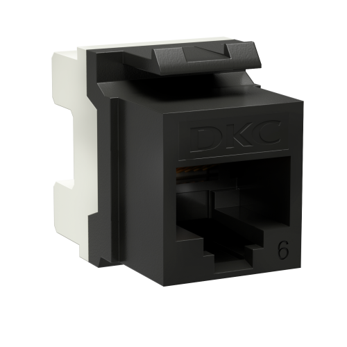 Модуль Keystone RJ45 CAT6 не экранированный, 180 градусов, черный | RNK6U180BK | DKC