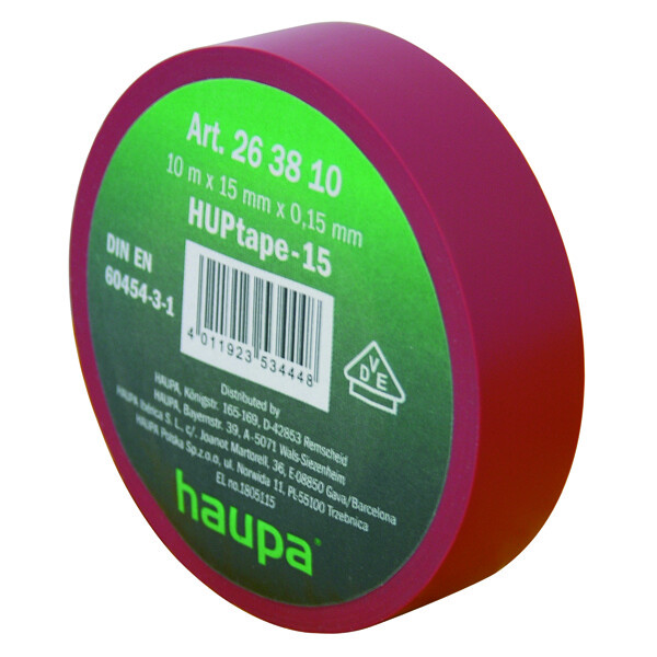 Изолента ПВХ 19 мм x 33 м цвет красный | 263892 | Haupa