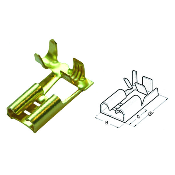 Гильза плоская штепсельная, 1.0-2.5/6.3x0.8 (упак.200шт) | 280064 | Haupa