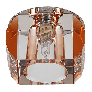 Светильник точечный декоративный DK21CH/WH/TEA "усеченный куб" MR16,12V/220V, 50W, хром/прозрачный/чай (30/540) | Б0003823 | ЭРА