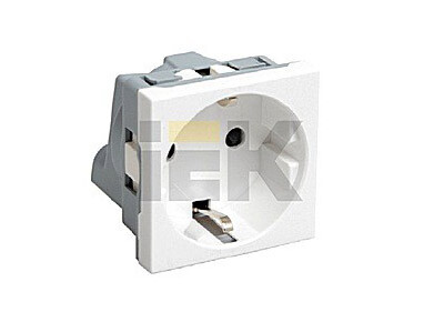 РКС-20-30-П-К Розетка с з/к 2к 2 модуля (белая) | CKK-40D-RSZB2-K01-K | IEK