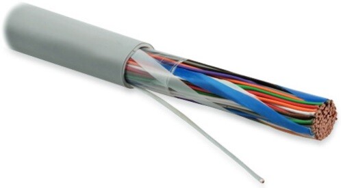 UUTP50-C3-S24-IN-PVC-GY Кабель витая пара, неэкранир. U/UTP, категория 3, 50 пар (24 AWG),одножил. (solid), PVC, серый | 19954 | Hyperline