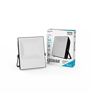 Прожектор светодиодный LED EVO 100W 10000 lm IP65 6500К, IK07, черный 1/6 | 687511100 | Gauss