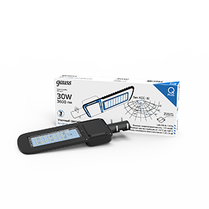 Светильник светодиодный консольный уличный Qplus 50W 6000lm 5000K 120-260V IP65 370*145*45мм черный КСС "Ш" LED 1/6 | 629535350 | Gauss