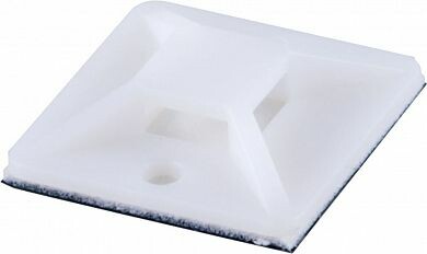 Площадка самоклеющаяся 25*25 мм, под хомуты, белый (25шт в упак) | 32935 | STEKKER