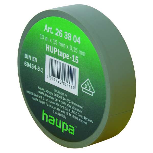 Изолента ПВХ 19 мм x 33 м цвет серый | 263886 | Haupa