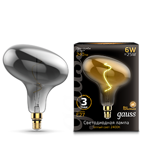 Лампа светодиодная LED Vintage Filament Flexible FD180 6W E27 220*280mm Gray 2400K 1/6 | 165802008 | Gauss