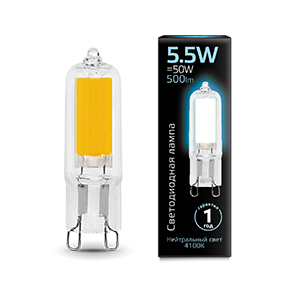 Лампа светодиодная Black LED G9 AC220-240V 5.5W 500lm 4100K Glass | 107809205 | Gauss