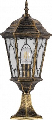 Светильник садово-парковый PL154 60W 230V E27 240*240*550мм черное золото (большой, на постамент 0,54М) | 11322 | FERON