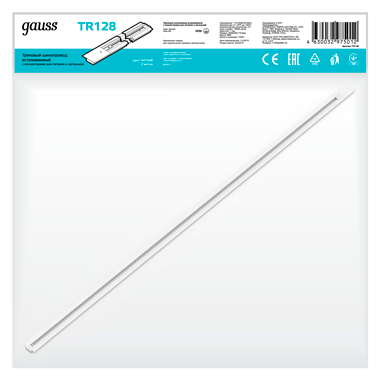 Шинопровод осветительный встраиваемый 2м белый (с адаптером питания и заглушкой) | TR128 | Gauss