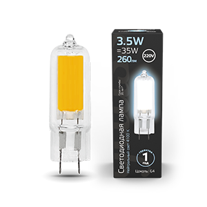 Лампа светодиодная Black LED G4 AC220-240V 3.5W 260lm 4100K Glass | 107807203 | Gauss