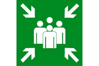 Эвакуационный знак ЭП20 Пункт (место) сбора 350x350 мм | ЭП20 350350 | TechnoLux
