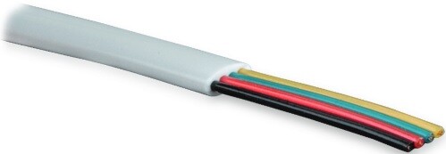 UTC2x2x0.12-C2-PATCH-INDOOR Кабель телефонный, плоский, 4 провода, многожильный, белый (100м) | 20353 | Hyperline