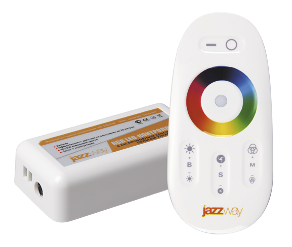 Контроллер для светодиодной ленты LED RGB PRC-4000RF 216/432Вт 12/24В IP20 белый | 1007957 | Jazzway