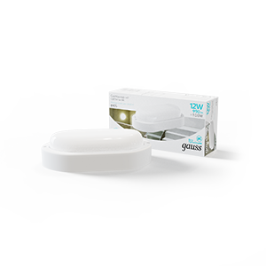 Светильник светодиодный пылевлагозащищенный для ЖКХ UNIVERSAL овал 12W 940lm 4000K 160-260V IP65 198*96*53 белый LED 1/40 | 161411212 | Gauss