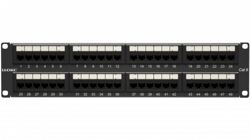 Патч-панель 19",2U,CAT6, 48 портов RJ45, неэкранированная | RN6PPU242 | DKC