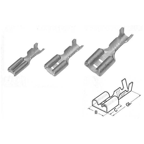 Гильза плоская штепсельная 0.5-1.25/4.8x0.8 (упак.200шт) | 280038 | Haupa