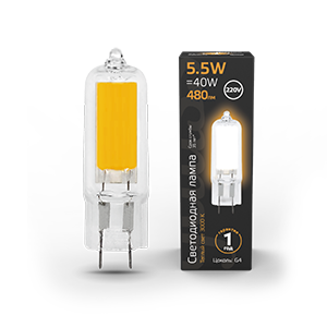 Лампа светодиодная LED G4 AC220-240V 5.5W 480lm3000K Glass | 107807105 | Gauss