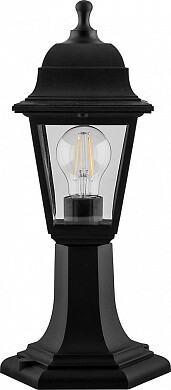 Светильник садово-парковый НТУ 04-60-001 60W 230V E27 400*180мм черный, на постамент, 4-х гранник | 32271 | FERON