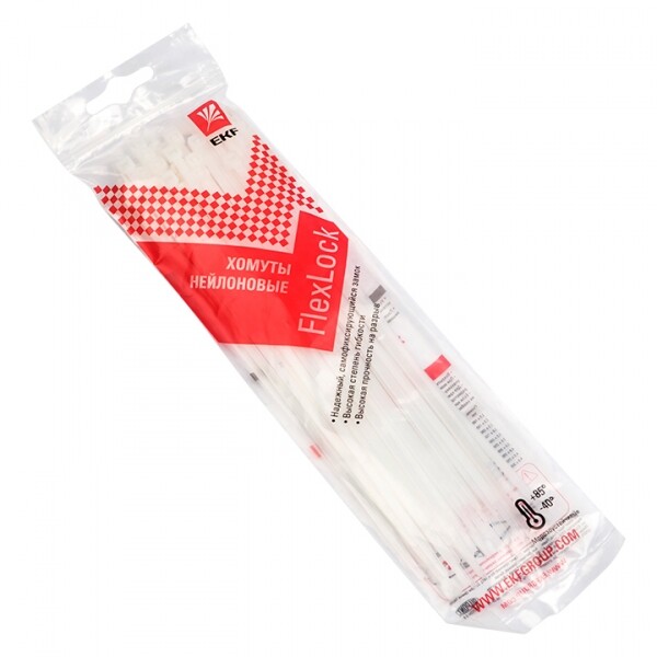 Хомут P6.6 стандартный (б), 4.8x200 (50шт) FlexLock PROxima | plc-fl-ctsw-4.8x200-r | EKF
