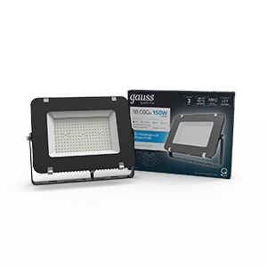 Прожектор светодиодный Qplus 150W 18000lm 6500K 175-265V IP65 графитовый LED 1/4 | 690511150 | Gauss