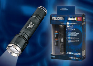 Фонарь рабочий Premium «Iron domination 185 +» P-ML072-BB Black алюм, XP-E {Q4} CREE LED, ной короб, 2 х CR123A в/к, черн | 05723 | Uniel