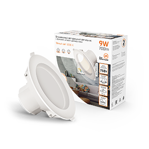 Светильник светодиодный пылевлагозащищенный для ЖКХ круг Белый 9W,126x126x54, O95мм, 3000K, 700 Lm, шаг.диммирование 100-50-15% | 927420109-S | Gauss