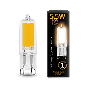 Лампа светодиодная Black LED G9 AC220-240V 5.5W 480lm 3000K Glass | 107809105 | Gauss