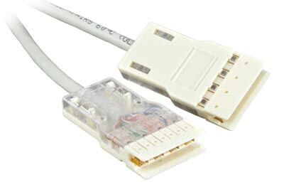 Патч-корд PC-110-110-4P-C5e-1M-LSZH-GY 110 тип-110 тип, 4 пары, Cat.5e, LSZH, 1 м, серый | 229906 | Hyperline