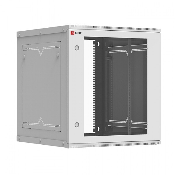 Шкаф телекоммуникационный настенный разборный 12U (600х650) дверь стекло, Astra A серия EKF Basic | ITB12G650D | EKF