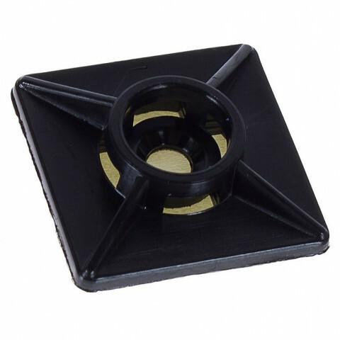 Площадка под хомут 19х19 нейлон чёрная самокл (40 шт) - пакет | 106192 | Tech-KREP