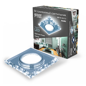 Светильник точечный встраиваемый Backlight BL062 Квадрат. Кристалл/Хром, Gu5.3, LED 4100K | BL062 | Gauss