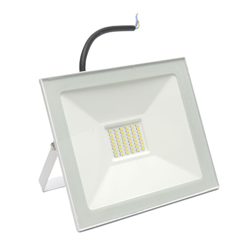 Прожектор светодиодный SFL90-50 2835 SMD 50W 6400K AC220V/50Hz IP65, белый в компактном корпусе, 205*30*160 мм | 55073 | SAFFIT