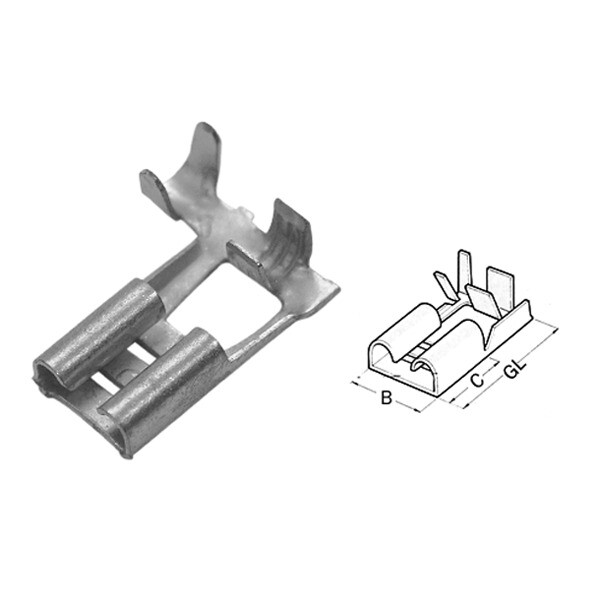 Гильза плоская штепсельная, 0.5-1.0/6.3x0.8 (упак.200шт) | 280070 | Haupa