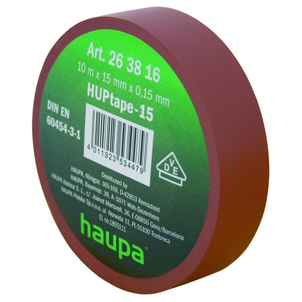 Изолента ПВХ, цвет коричневый, шир. 15мм, длина 10 м, d 60 мм | 263816 | Haupa