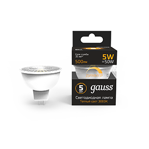 Лампа светодиодная LED 5W MR16 GU10-dim 3000K диммир. | 101506105-D | Gauss