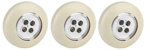 Светильник пушлайт (подсветка) SB-505 "Аврора" [4xLED, 3xAAA, слон. кость, 3шт в кор] (20/120/480) | Б0029185 | ЭРА