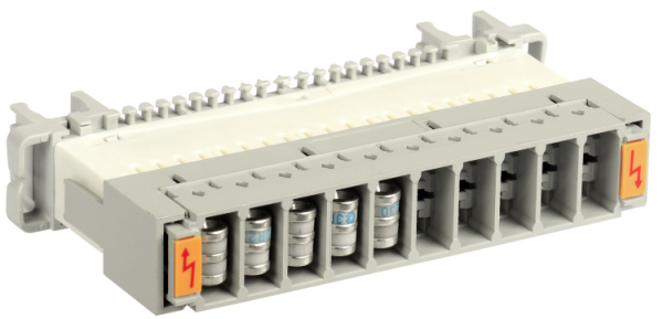 Магаз. грозоразрядников на 10 пар, плинт т.Krone, пустой | PLCAS-0A10P | ITK