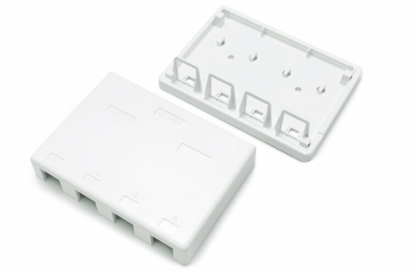 SBB3-4-WH Корпус настенной розетки для установки 4-х вставок типа Keystone Jack, белый | 441130 | Hyperline