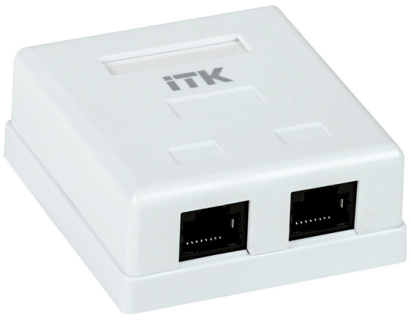 Розетка настенная инф. RJ-45 кат. 5е 2-порта | CS2-1C5EU-22 | ITK
