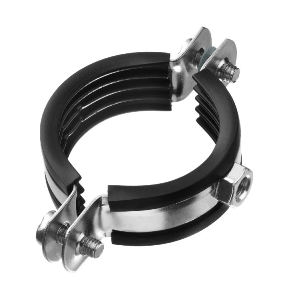 Хомут с резиновым уплотнителем и гайкой (1) 31-35 мм- ярлык | 137014 | Tech-Krep