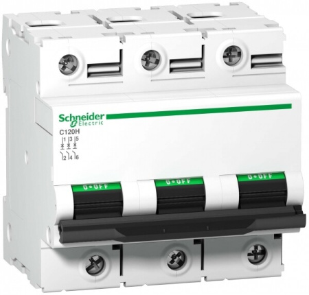 Выключатель автоматический трехполюсный C120H 63А D 15кА | A9N18511 | Schneider Electric