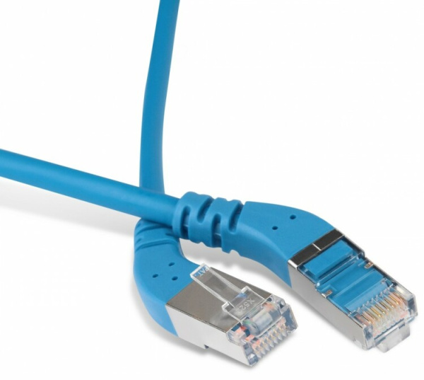 Патч-корд PC-APM-STP-RJ45/L45-RJ45/L45-C5e-2M-LSZH-BL F/UTP угл.,экранир.левый 45°-левый 45°,Cat.5e,LSZH,2м,синий | 232887 | Hyperline