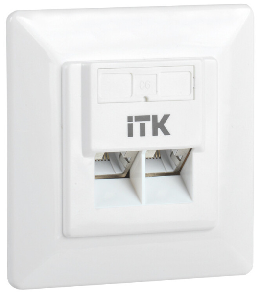 Внутренняя инф. розетка RJ45 кат. 6 FTP 2 порта | CS2-1C06F-2-1 | ITK
