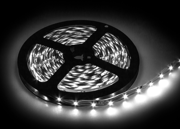 Лента светодиодная LS 28CW-120/33 120LED 9.6Вт/м 12В IP33 холодный белый 6000K | 4690612023175 | IN HOME